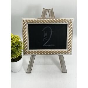 White Wash Chalkboard Easel Framed Standing Memo Board Farmhouse Decor